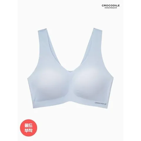 크로커다일 라이크라 몰드부착 런닝형 브라 블루그레이_P383504652