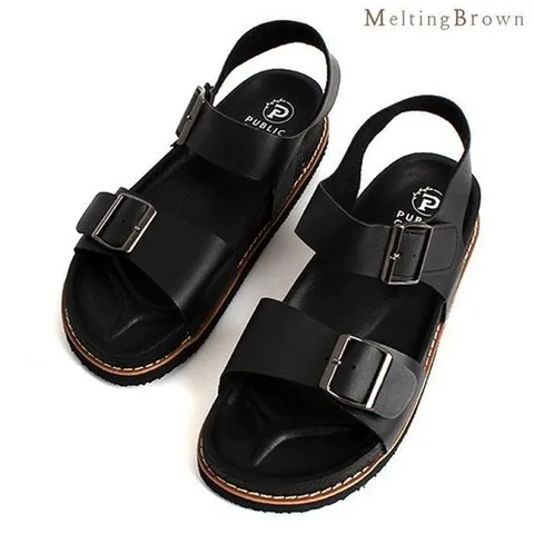 패션플러스 [로즈블로썸] [멜팅브라운] 남자 여름샌들 남자 가죽샌들 SB23 (10002524A)