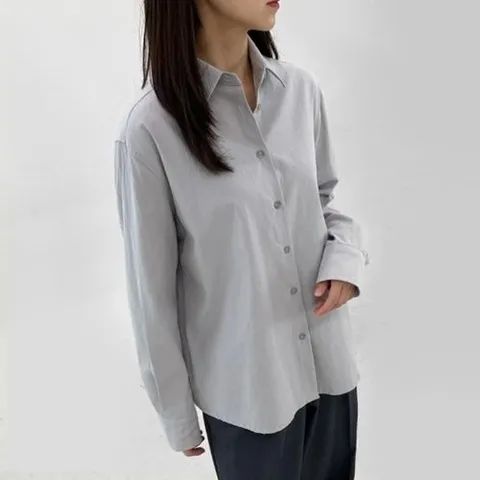 신상오픈런 KDH2BC5우트미 셔츠 면접룩 베이직 롱슬리브 면 여성18156198597559