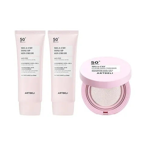 셀러허브 1 아트델리 멜라컷 톤업 선크림 50ml x2 + 선쿠션 15g (46163676)