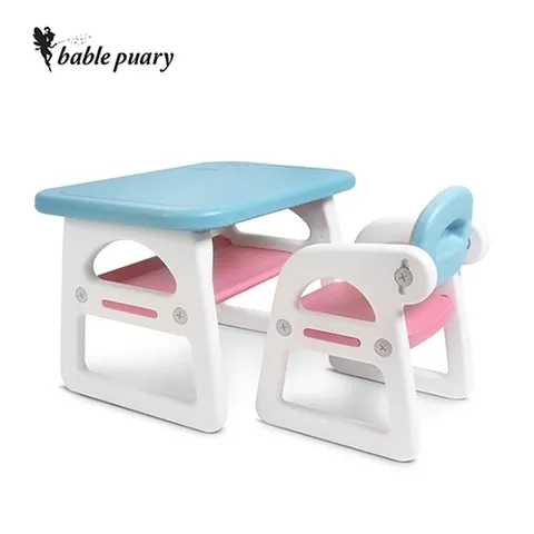 베이블퓨어리 프리미엄스마트 유아책상세트 스카이블루/핑크