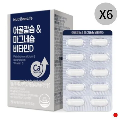 기타브랜드 뉴트리원 어골 칼슘 마그네슘 비타민D 칼마디 60정 X6_P385605345