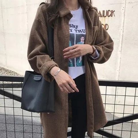 셀러허브 패션 여자 셔츠핏 코듀로이 시티보이룩 자켓