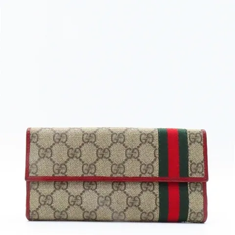 구찌 고이비토 중고명품 Gucci(구찌) 282427 GG로고 PVC 삼색 스티치 2단 장지갑