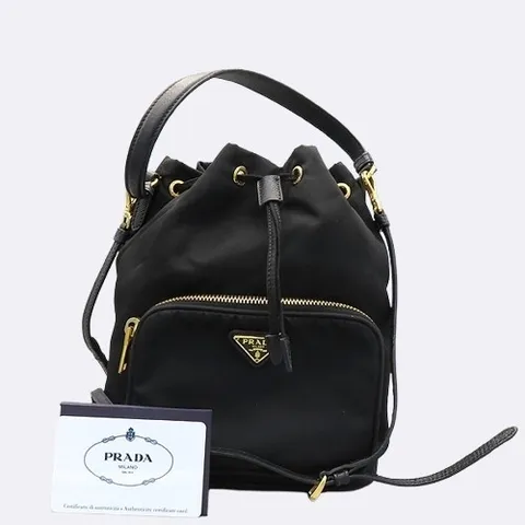 프라다 고이비토 중고명품 Prada(프라다) 1BH038 리나일론 버킷백 + 크로스 스트랩 2WAY