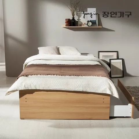 장인가구 리소 서랍 평상형침대 SS 7존독립