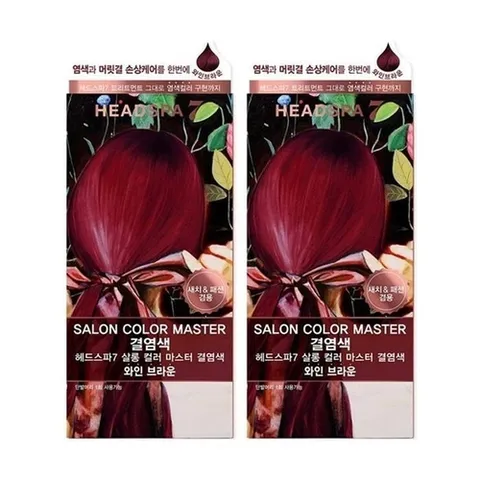 셀러허브 1 헤드스파 7 결 염색 와인브라운 126g x 2개