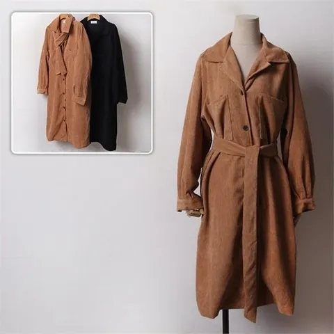 셀러허브 패션 [SidMarket] 코듀로이포켓카라원피스 21D128F 빅사이즈 여성의류 (6587279A)