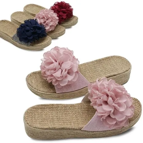 kami et muse 블루밍 코사지 웨지 슬리퍼KM24s134