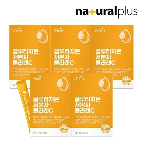 에버핏 글루타치온 어린 저분자 피쉬 콜라겐 비타민C 30포 5박스 / 먹는엘라스틴 히알루론산