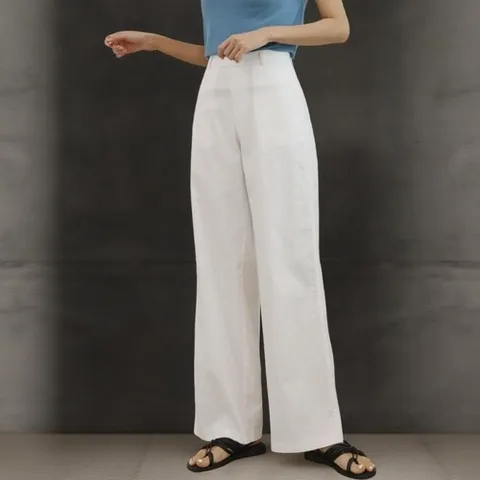 옷자락 여성 린넨 레이온 일자핏 슬랙스