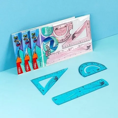 셀러허브 1 [XBJI0896_48]텔 플랙시블 투명 자 3종세트 색상랜덤 필기 문