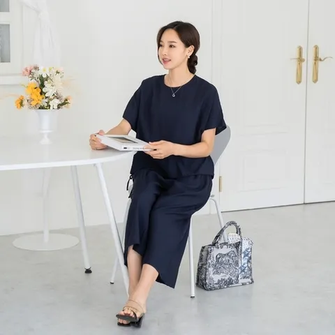 마담4060 엄마옷 마담4060 데일리인견상하세트-RSET2506010-