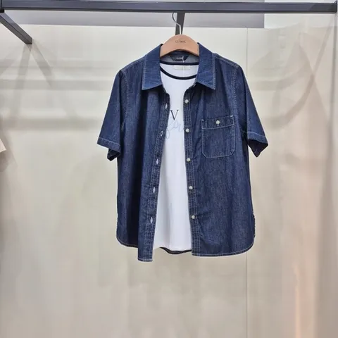 클라비스 CVYWF2401I/베이직데님반팔셔츠JK