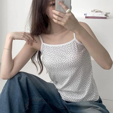 셀러허브 패션 여자 클래식 SS 이너티 별패턴 베이직핏 나시 (49524208)