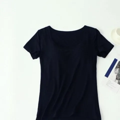 셀러허브 패션 [JHQS8X8L_4B]브라캡반팔티 쭉티 캡내장 일체형 사이즈