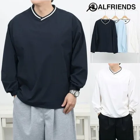 ALFRIENDS WATM502 오버핏 V넥 맨투맨_P391630286