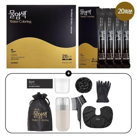 셀러허브 1 씨드비 비건 물염색 염색약 20회분+염색도구