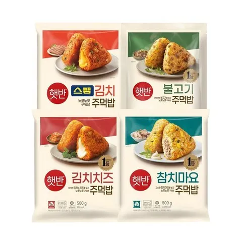 CJ제일제당 [T]햇반 인기 주먹밥 4개 (김치치즈+참치마요+불고기+스팸김치)