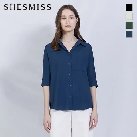 쉬즈미스 포켓 오픈 칼라 셔츠SWWSTL22020_P321832976