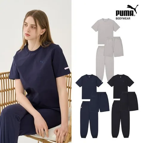 푸마스포츠B [비밀특가] 여성 반팔+반바지+긴바지 3종세트 3컬러 택1