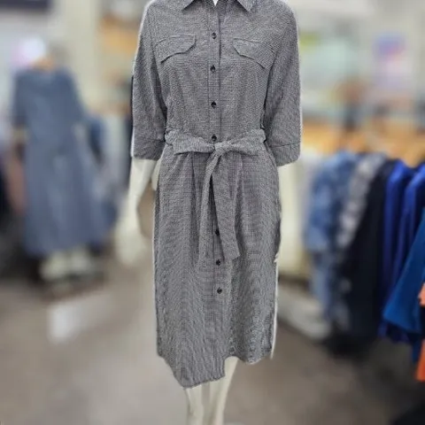 패션플러스 [엠씨] 5부소매 체크 원피스 엠씨