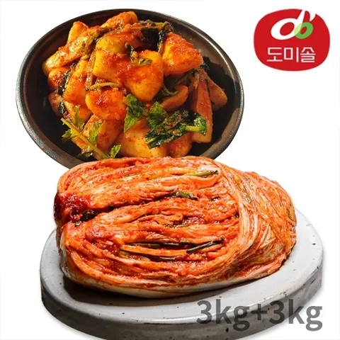 도미솔김치 [도미솔] 박미희 포기김치 3kg+총각김치 3kg