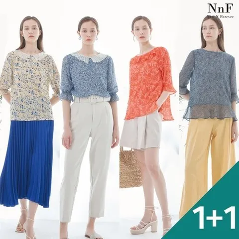 루시앙 NNF 모던 쉬폰배색 블라우스 4종 택1_P326619384