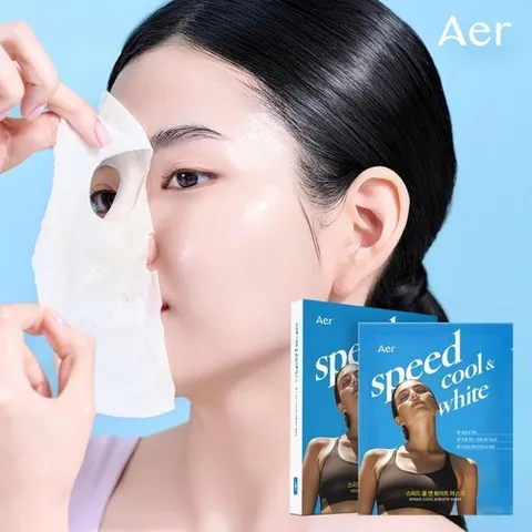 아에르 기미 주름 미백 쿨링 진정 케어 스피드 쿨앤 화이트 마스크팩 5매입x5개
