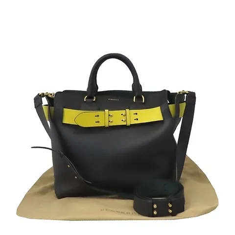 버버리 고이비토 중고명품 Burberry(버버리) 4072939 블랙 레더 벨트장식 토트백 + 스트랩