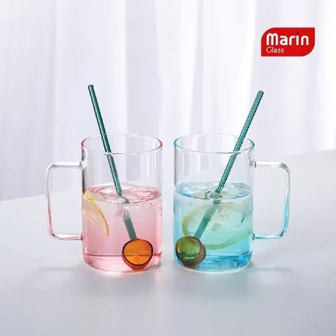 기타 마린글라스 그라데이션 유리머그+머들러 2인세트