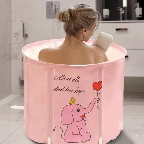 패션플러스 [트리] 힐링앤바디 접이식 간이욕조 원통형 이동식욕조 (18737345A)