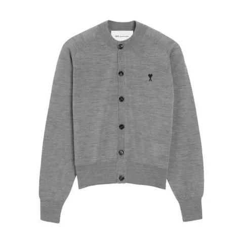아미 26SS 아미   여성 ADC 드 하트 가디건 FKC386 KN0039 0504 HEADER GREY BLACK BPG