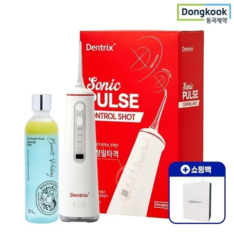 동국제약 덴트릭스 소닉펄스 컨트롤샷 구강세정기 오일가글 280ml 3종 택1 쇼핑백