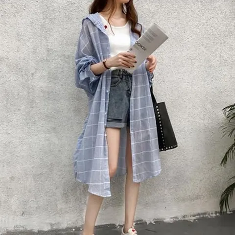 셀러허브 패션 [아우트_6917]롱셔츠 후드 후드롱셔츠 긴팔 바람막이 (53001886)