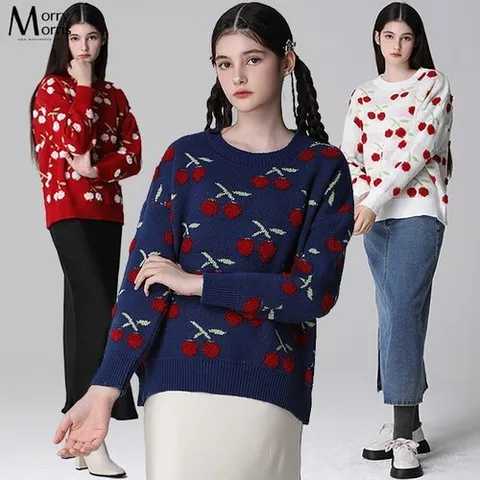 르오트 [모리모리스(Morry Morris)] 체리볼 러플 니트