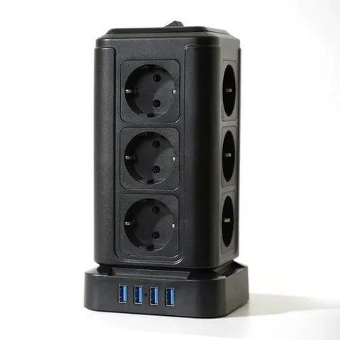 셀러허브 패션 [JHQRV7M6_4B]텔로 블랙 타워2세대 멀티탭 16구 (블랙)