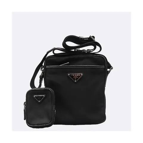 프라다 고이비토 중고명품 Prada(프라다) 2VH112 블랙 리나일론 사피아노 혼방 크로스백