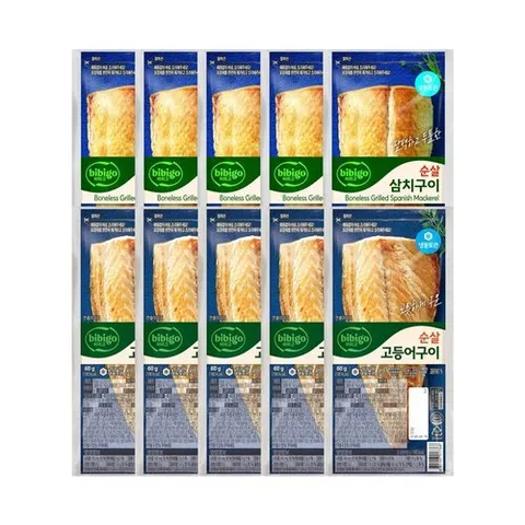 CJ제일제당 비비고 순살 고등어 60g x5개+삼치 60g x5개 (냉동)