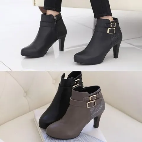 셀러허브 패션 [애슬릿] 가보시 소가죽 여자 앵클 가죽 부츠 8cm