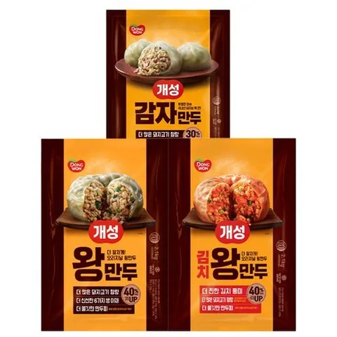 동원에프앤비 [S]동원 개성 왕만두 2.1kg + 2.1kg/김치왕만두/감자만두