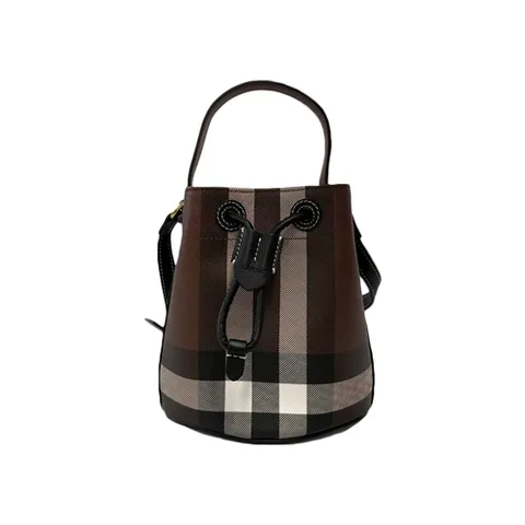 버버리 26SS 체크 미니 버킷백 다크브라운 8112238