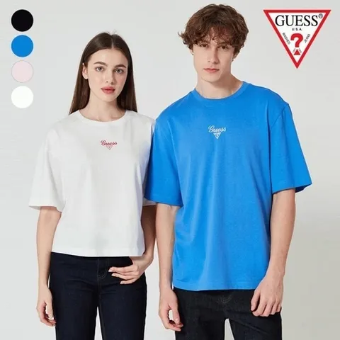 게스 게스 공용 필기체GUESS삼각반팔티K MO2K9437