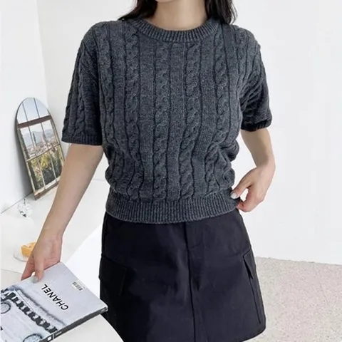 셀러허브 패션 [오노마] ONM 꽈배기반팔니트 1054 여성로렌 (31454315)