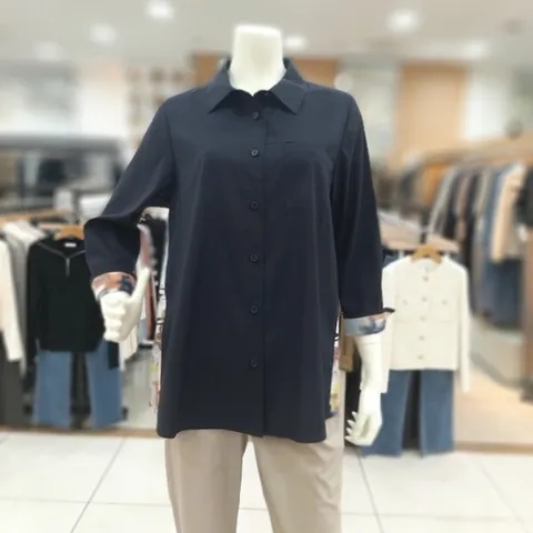 크레송 옆 프릴배색 블라우스LFCFBP01DG