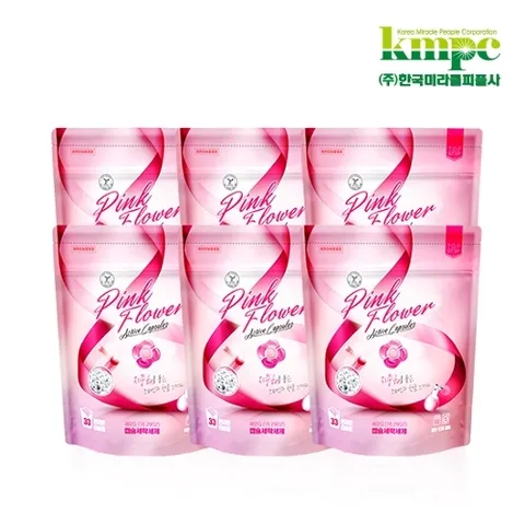 탑스텝 [6팩 198캡슐] 핑크플라워 세탁세제 