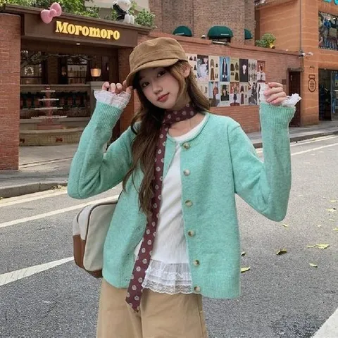 셀러허브 1 알파카 돌돌이 니트 가디건 LL_O136