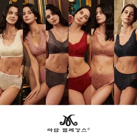 마담엘레강스 [마담 엘레강스] 편안한 착용감 클라우드 브라팬티 패키지 12종
