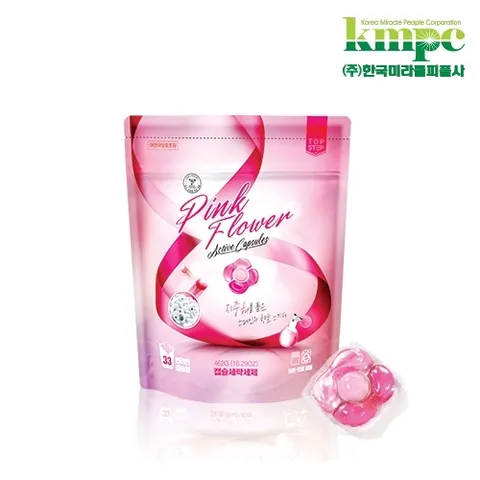[탑스텝][1팩 33캡슐] 핑크플라워 세탁세제 