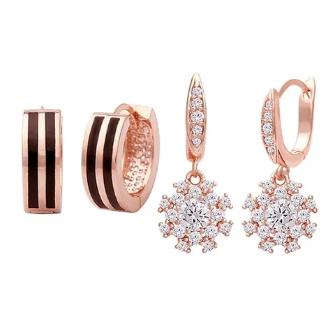 미니아트 14K 금침 로즈골드 포인트 원터치 링 귀걸이 2종 택1